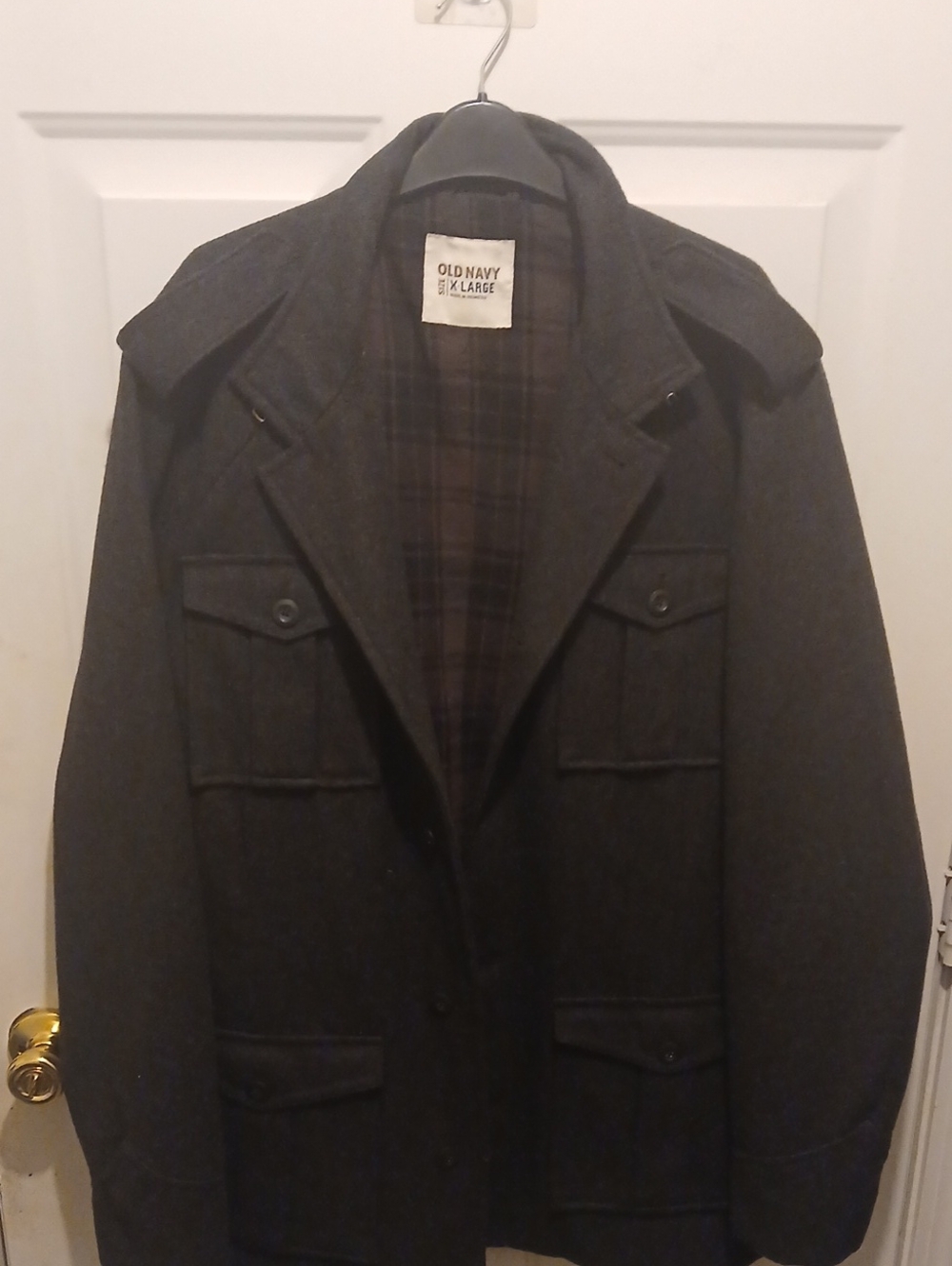 Old Navy Men's Dark Gray Military Field Jacket